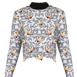 Self-Portrait Blue Peony Guipure-lace Top